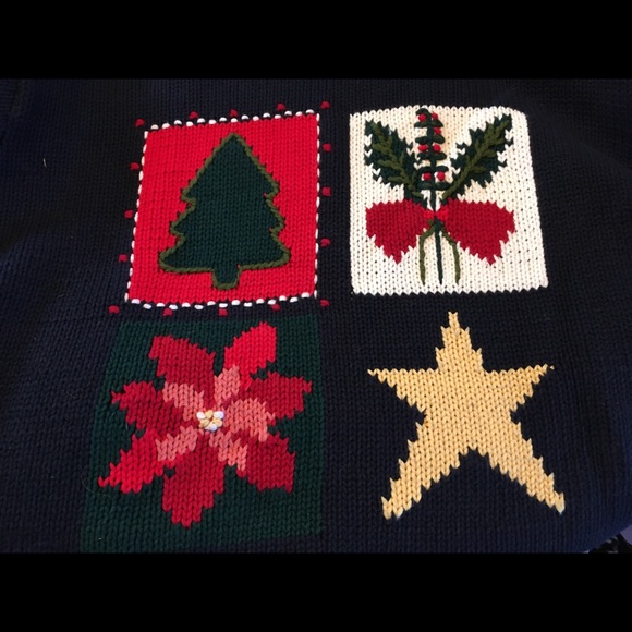 Ugly Christmas Holiday Sweater Sz M Liz Claiborne - Picture 2 of 6